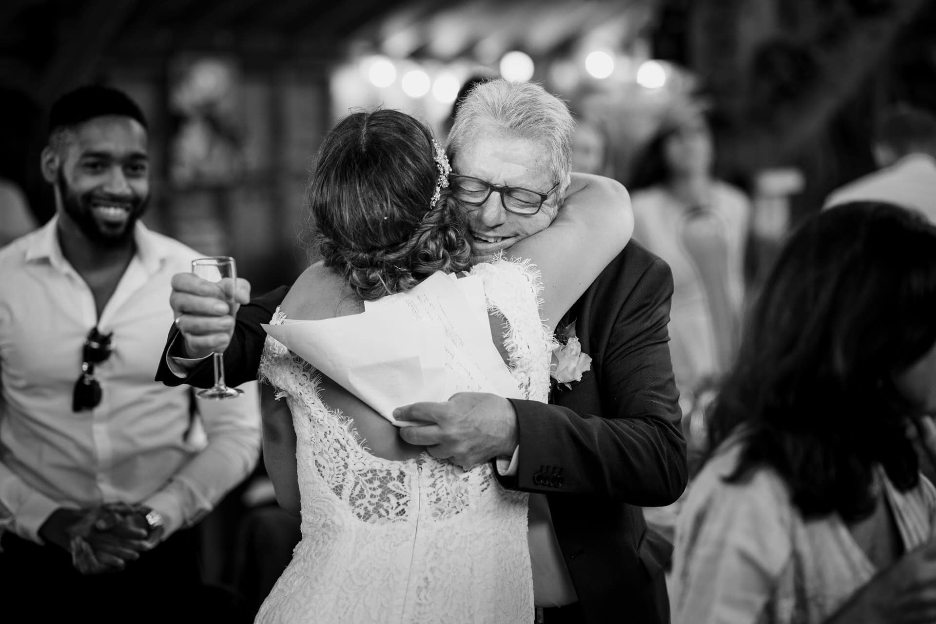 bride father hugging emotions
